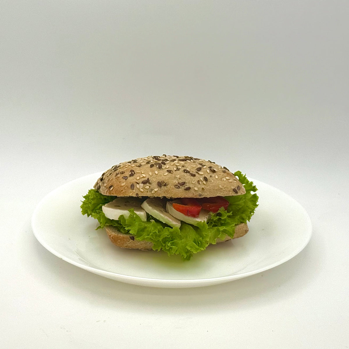 multigrain roll with Camembert cheese 