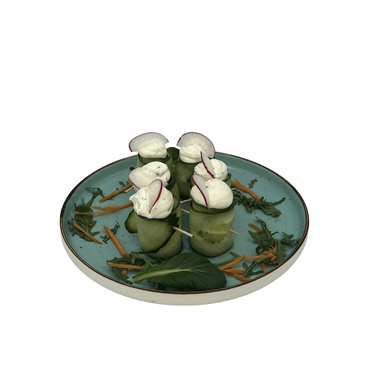 Cucumber and cream cheese roll platter 