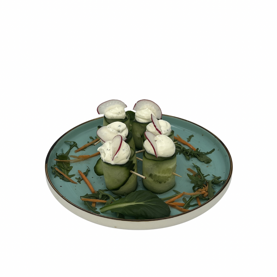 Gurken-Frischkäse-Röllchen Platte