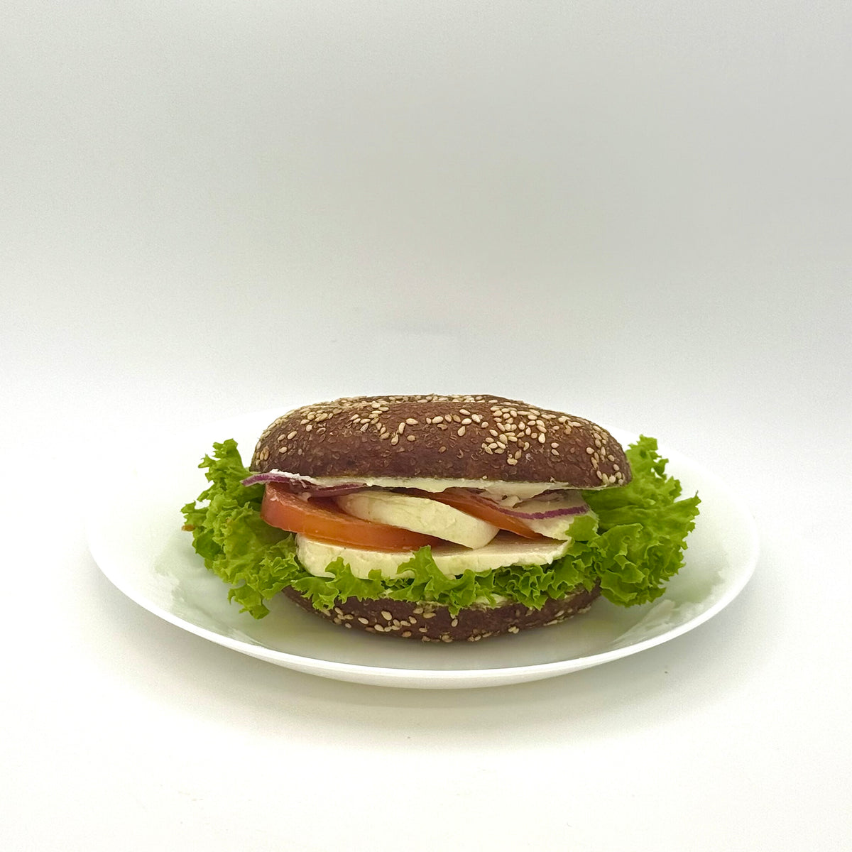 Pretzel bagel with three cheeses