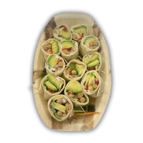 Mini Wraps Vegan mit Avocado und Kichererbsen (12 Stück)