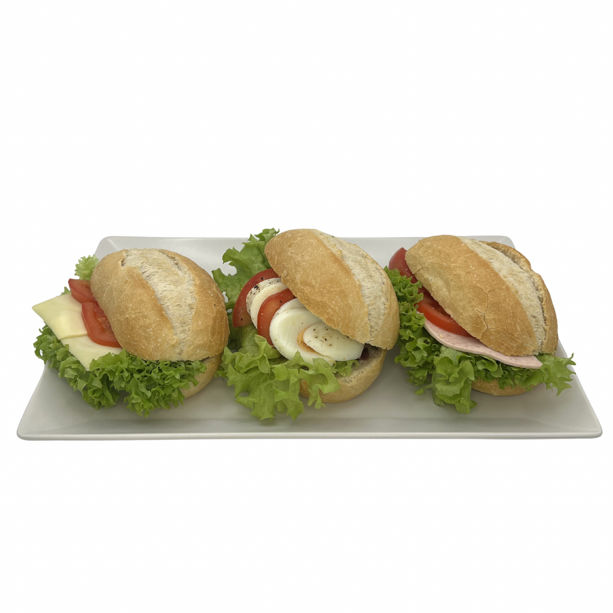 Mixed filled wheat rolls 